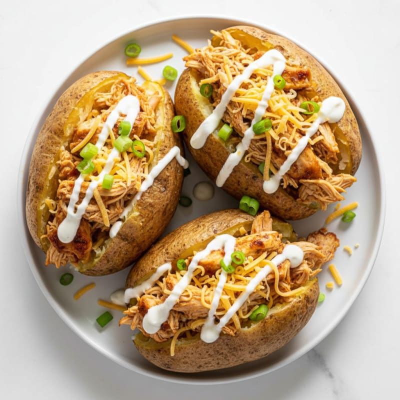 Ranch Chicken Loaded Baked Potatoes