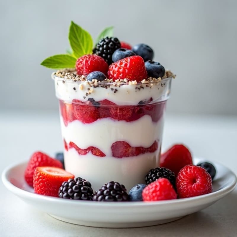Greek Yogurt Protein Parfait with Mixed Berries
