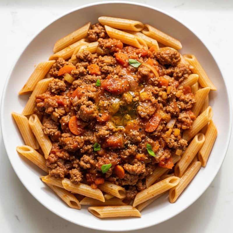 Rich Beef Bolognese with Gluten-Free Pasta