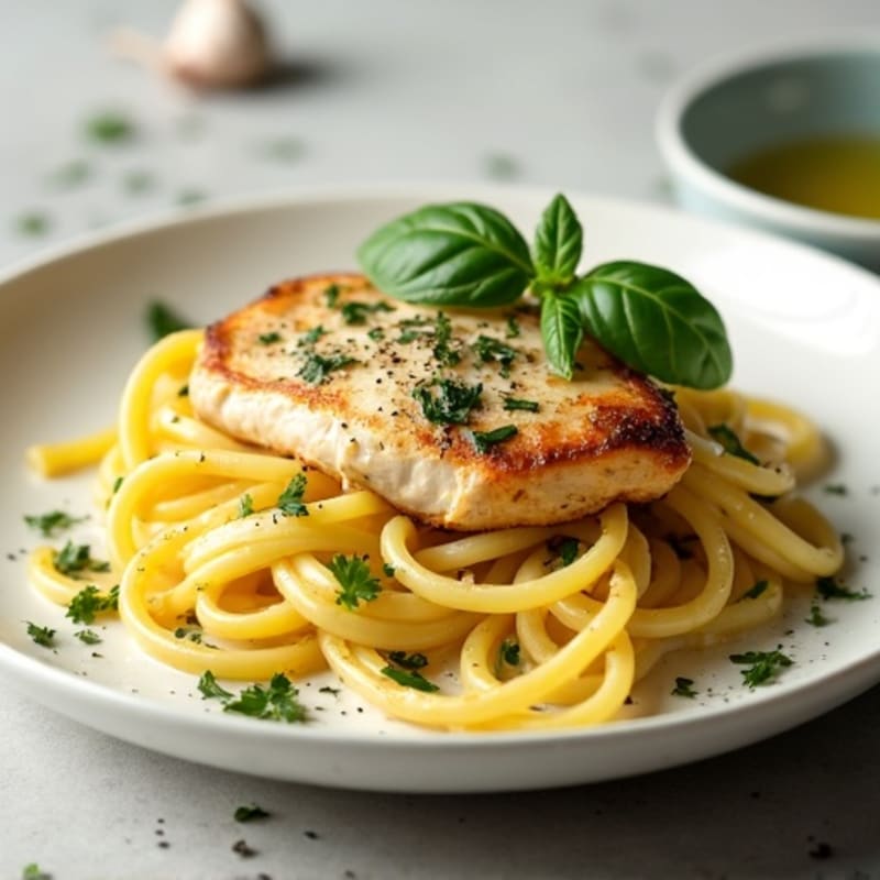 Creamy Herb-Roasted Chicken and Squash Noodles