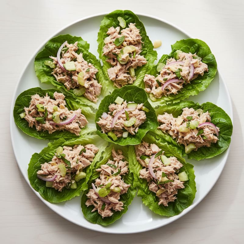 Tuna Salad Lettuce Wraps with Crisp Veggies
