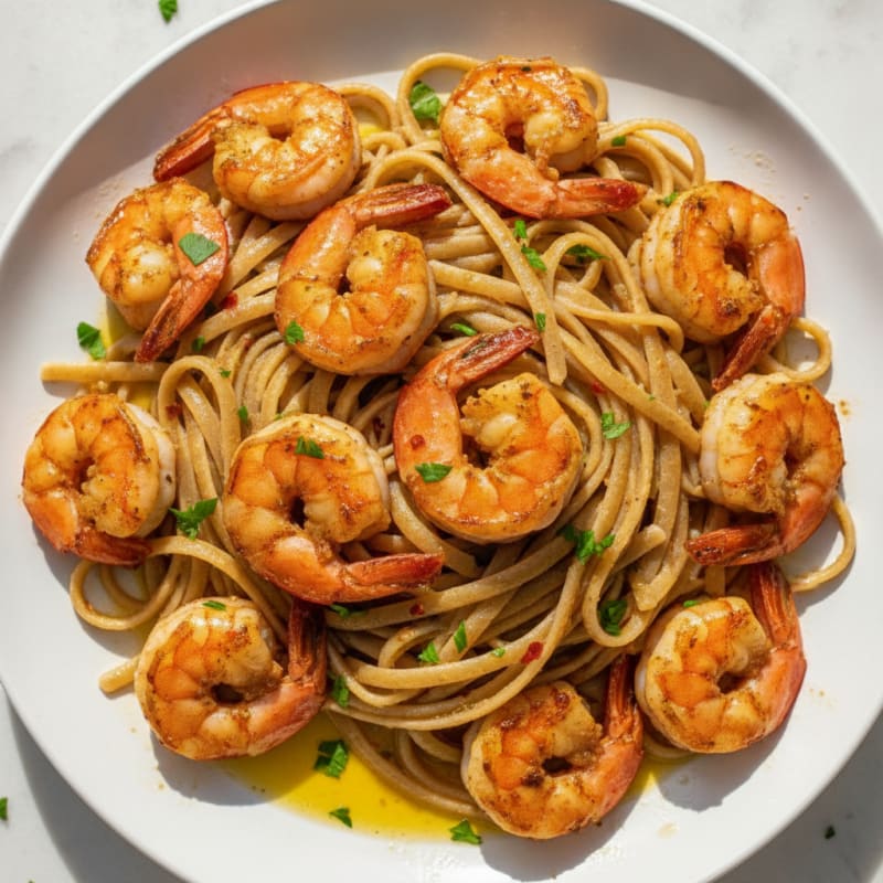 Garlic Butter Shrimp Scampi with Linguine