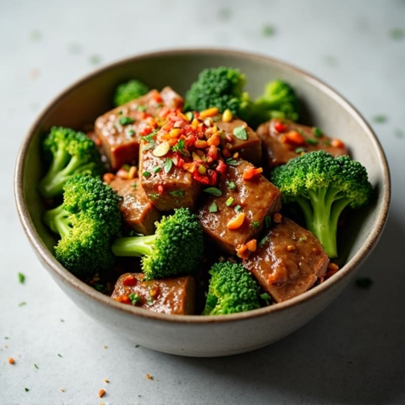 Garlic Ginger Beef and Crispy Broccoli Stir-Fry