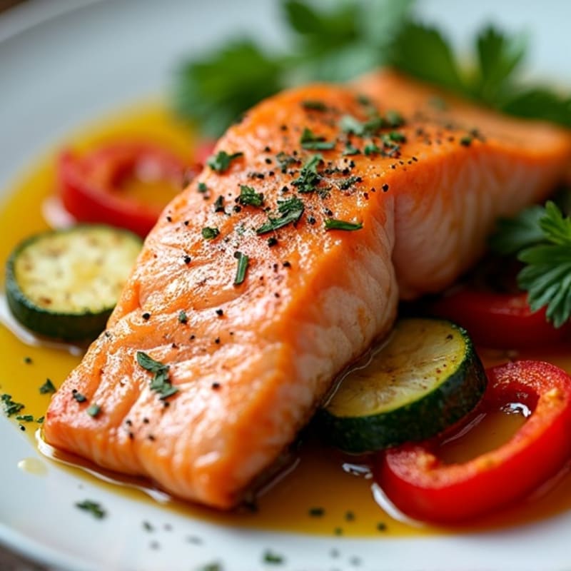 Seared Salmon with Roasted Vegetables