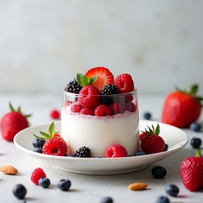 Greek Yogurt Protein Parfait with Berries and Almonds