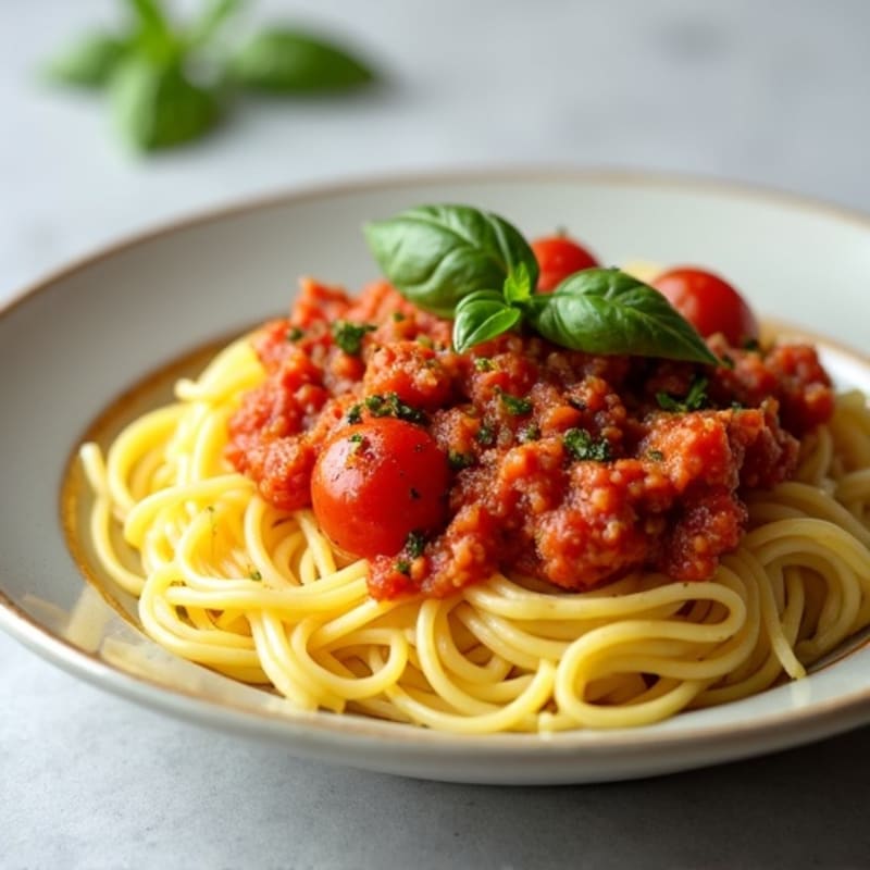Hearty Spaghetti Squash with Lean Ground Turkey and Fresh Marinara