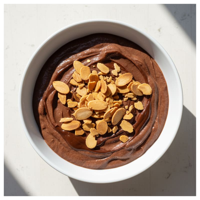 Silky Chocolate Protein Pudding with Almonds