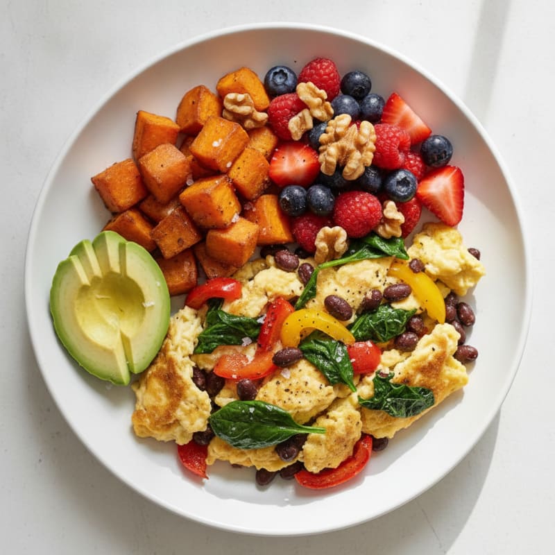 Fiber-Rich Egg and Egg White Scramble