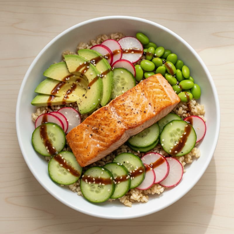 Pan-Seared Salmon Sushi Bowl