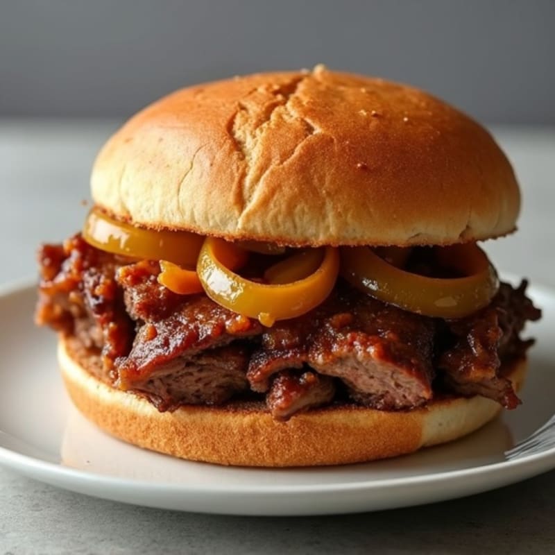 Lean Smoked Brisket Sandwich with Caramelized Onions