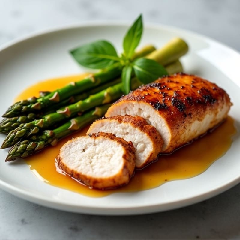 Apple-Cider Glazed Pork Tenderloin with Roasted Asparagus