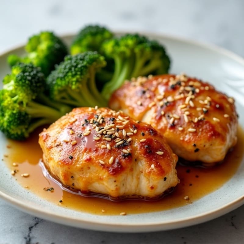 Honey-Ginger Glazed Chicken with Sesame Broccoli