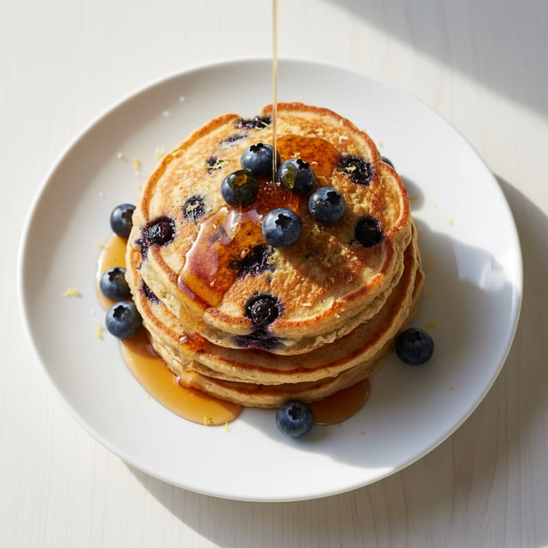 Blueberry Ricotta Pancakes with Lemon Zest