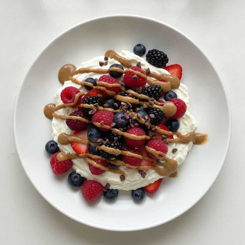 Silky Greek Yogurt Protein Mousse with Mixed Berries
