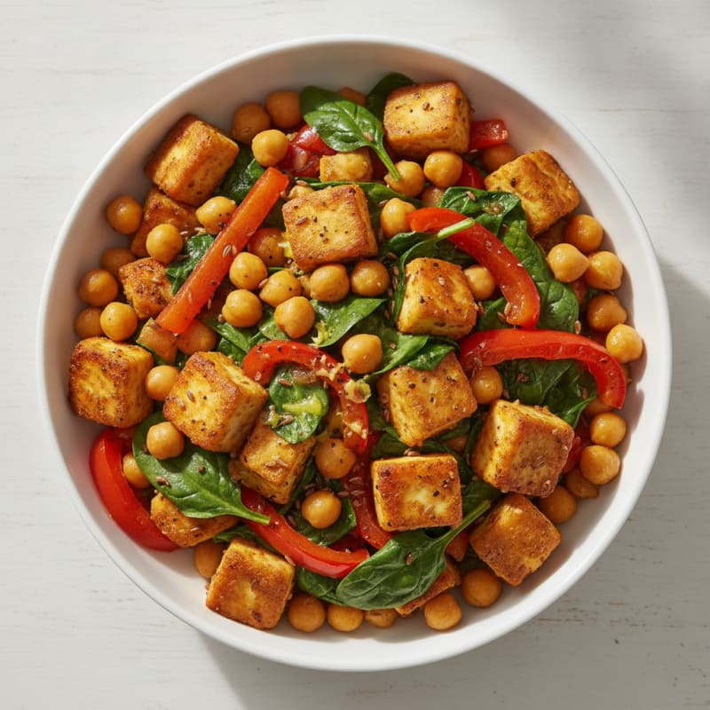 Paneer and Chickpea Stir-fry Bowl
