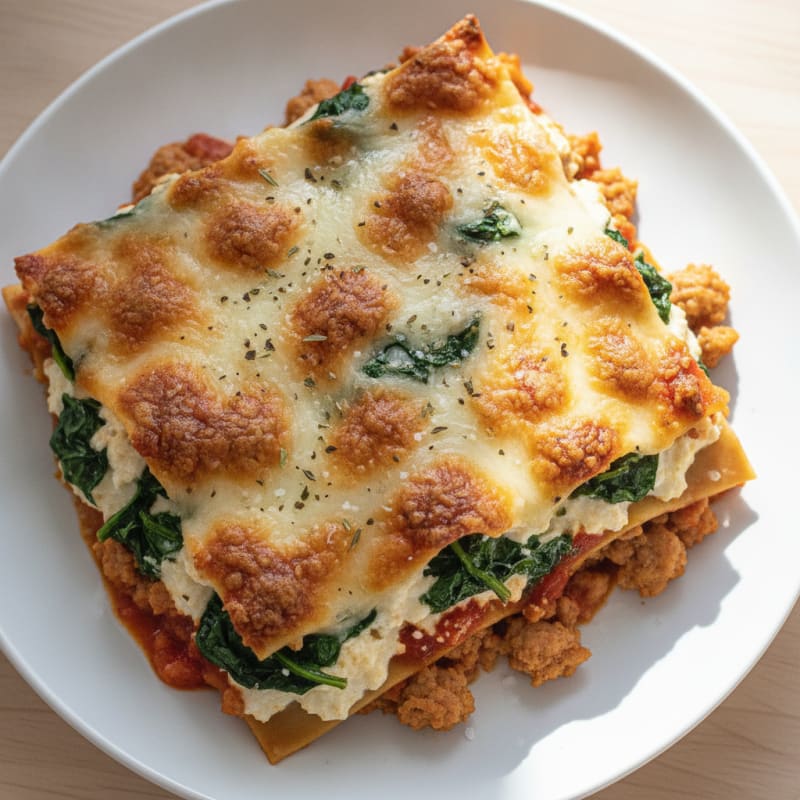 Spinach and Ricotta Lasagna Bake