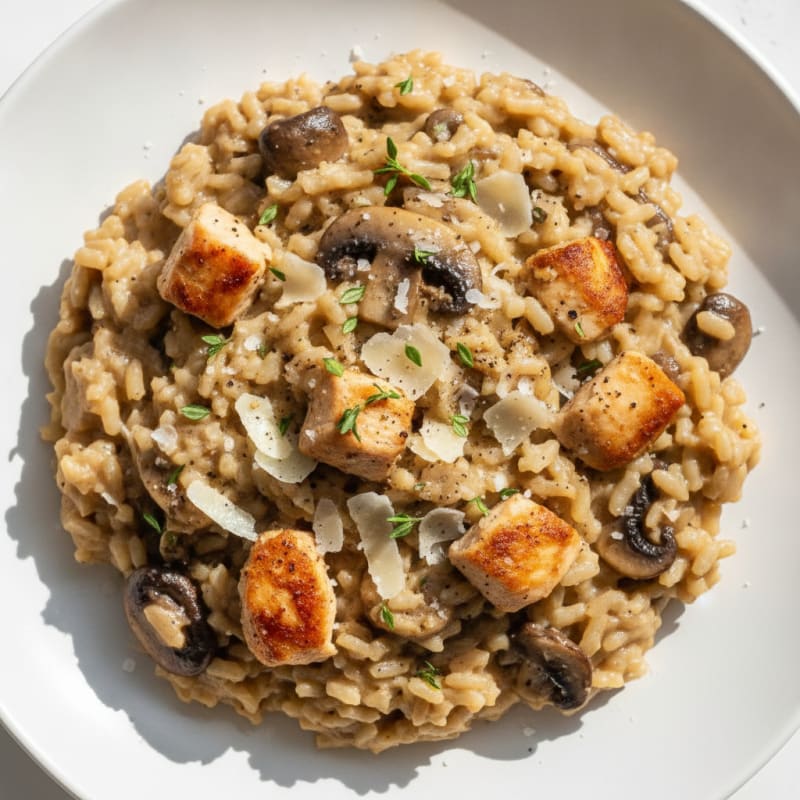 Creamy Mushroom Risotto with Parmesan
