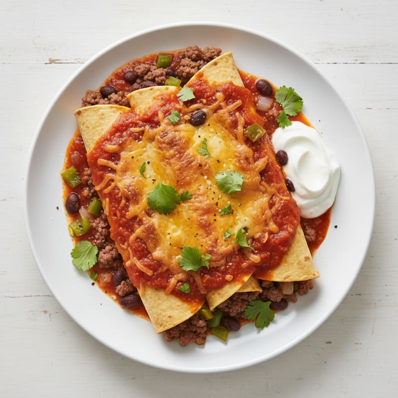 Classic Beef and Bean Enchiladas