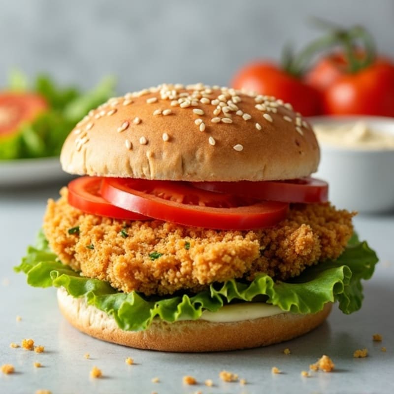 Crispy Air-Fried Chicken Sandwich with Herb Mayo