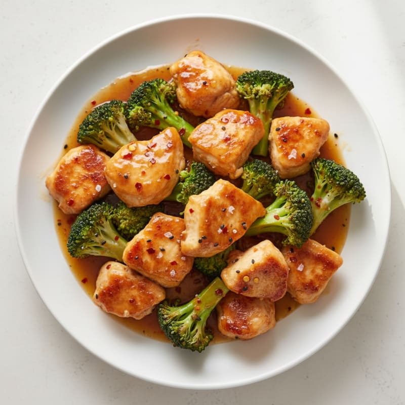 General Tso's Glazed Chicken with Broccoli