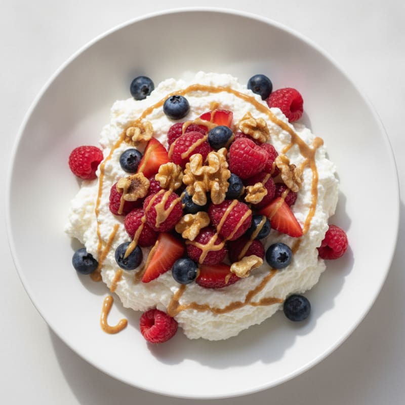 Silky Greek Yogurt Protein Mousse with Mixed Berries