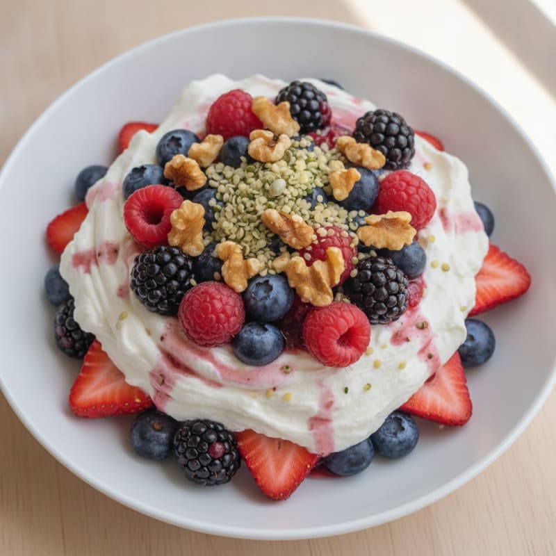 Greek Yogurt Protein Parfait with Mixed Berries