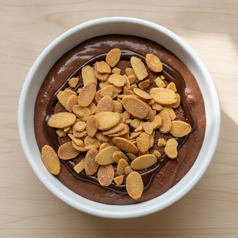 Silky Chocolate Protein Pudding with Almond Crunch
