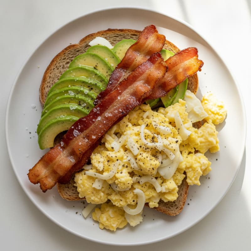 Chicken Bacon, Avocado, Egg & Rye Toast