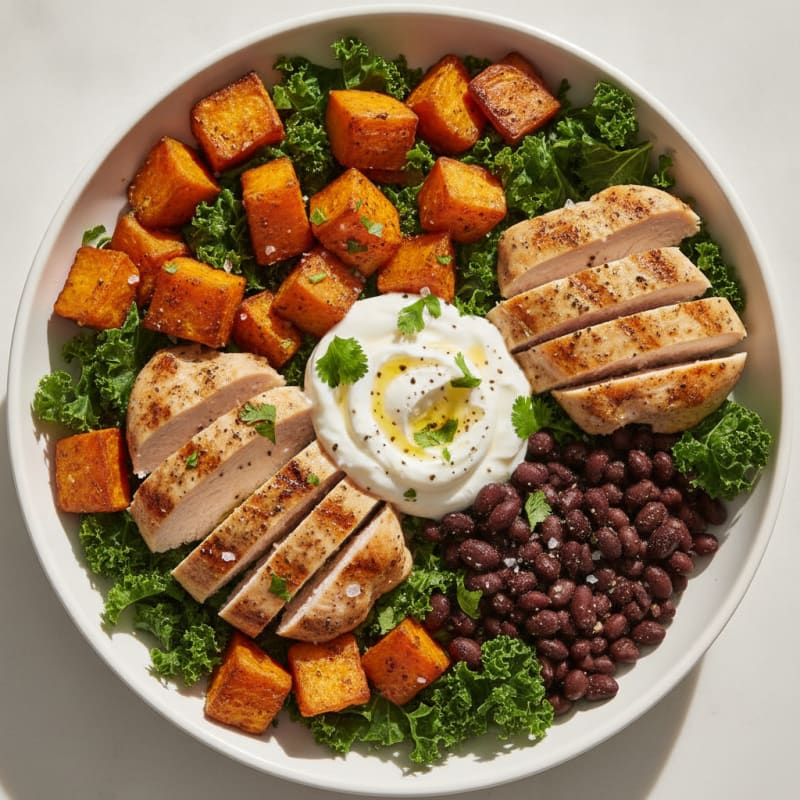 Roasted Sweet Potato Black Bean Bowl