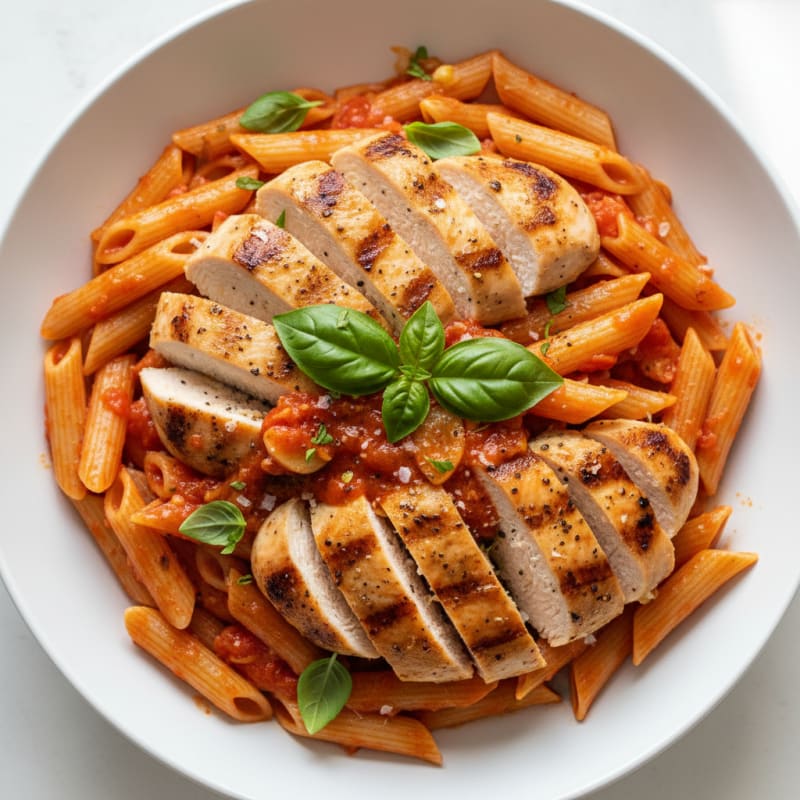 Tomato Basil Pasta with Grilled Chicken