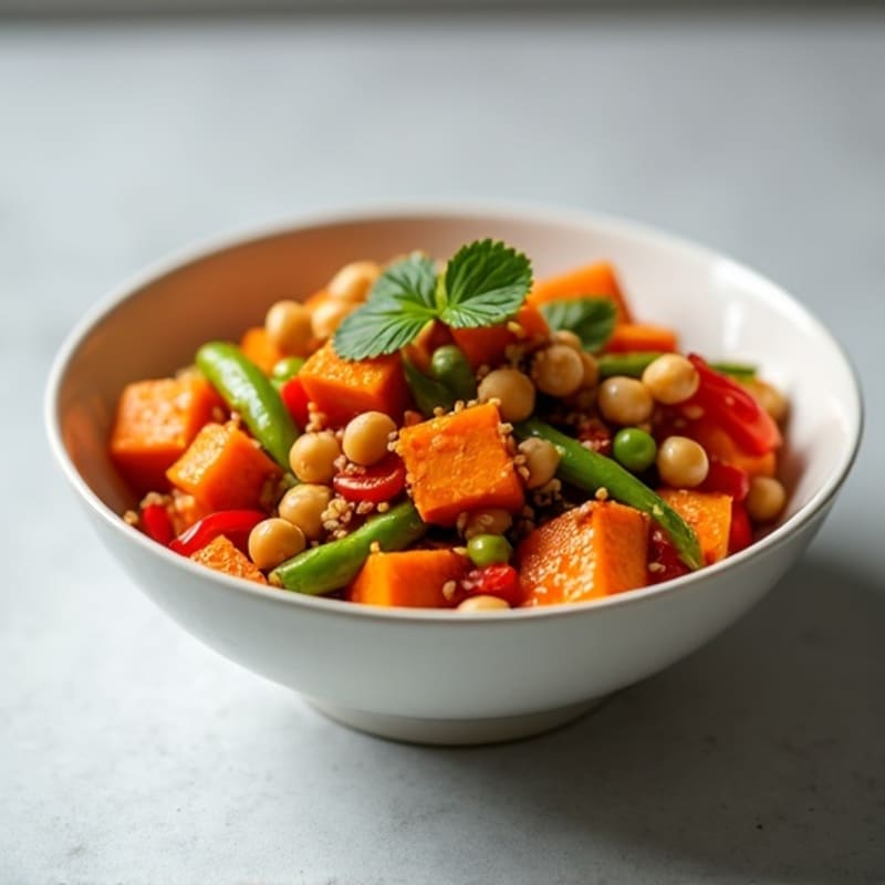 Ginger-Garlic Sweet Potato Stir Fry Bowl