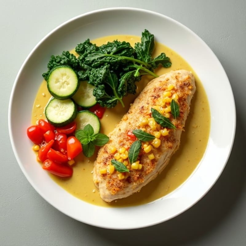 Creamy Coconut Chicken Green Curry with Fresh Vegetables
