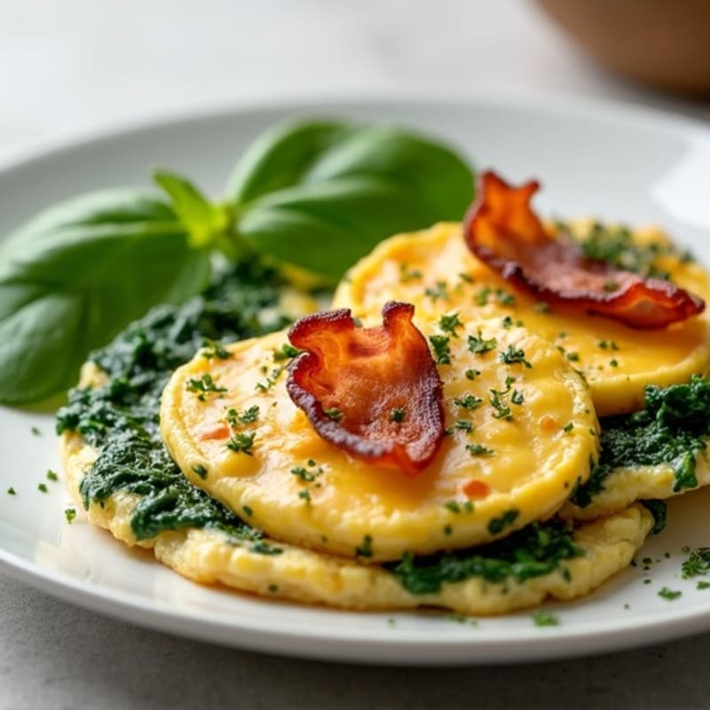 Egg White Spinach Scramble with Turkey Bacon