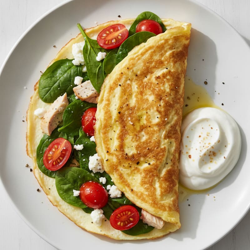 Spinach Feta Egg White Omelette