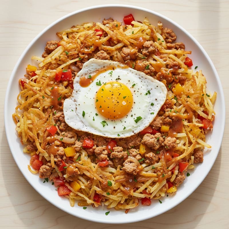 Golden Crispy Hash Brown Skillet