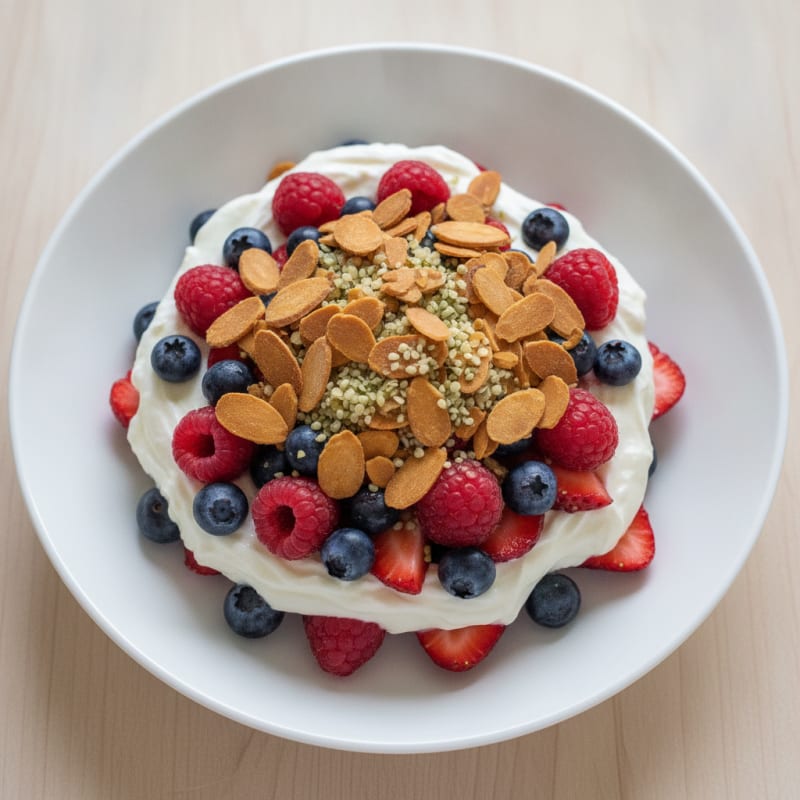 Greek Yogurt Protein Parfait with Mixed Berries