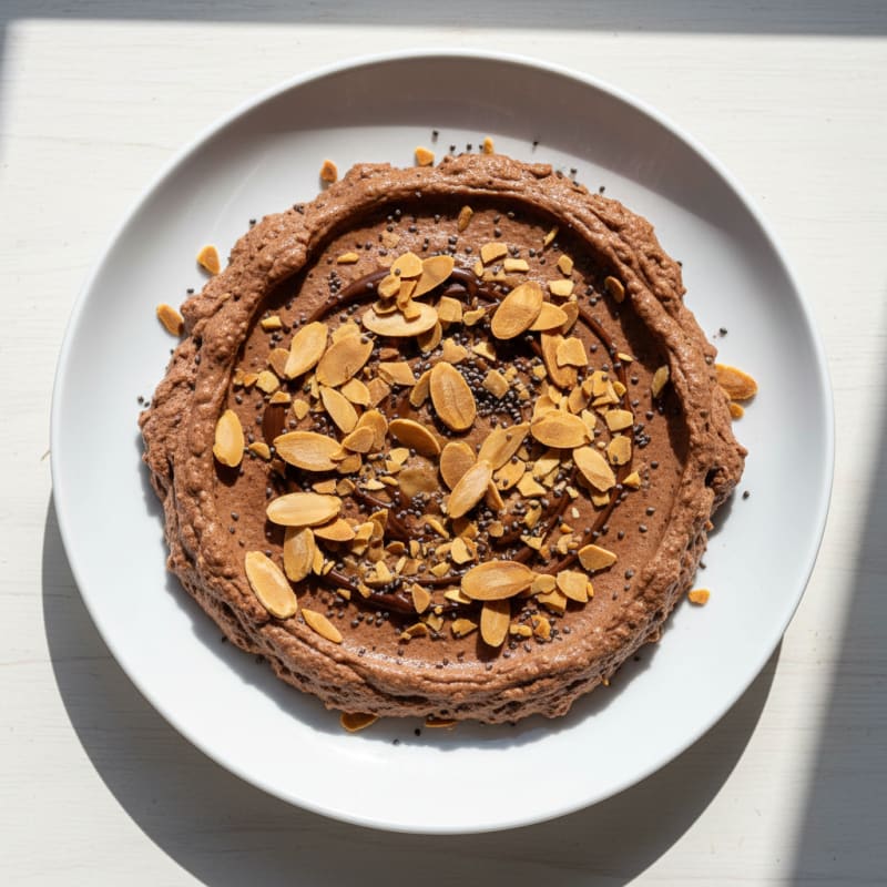 Silky Chocolate Protein Pudding with Toasted Almonds