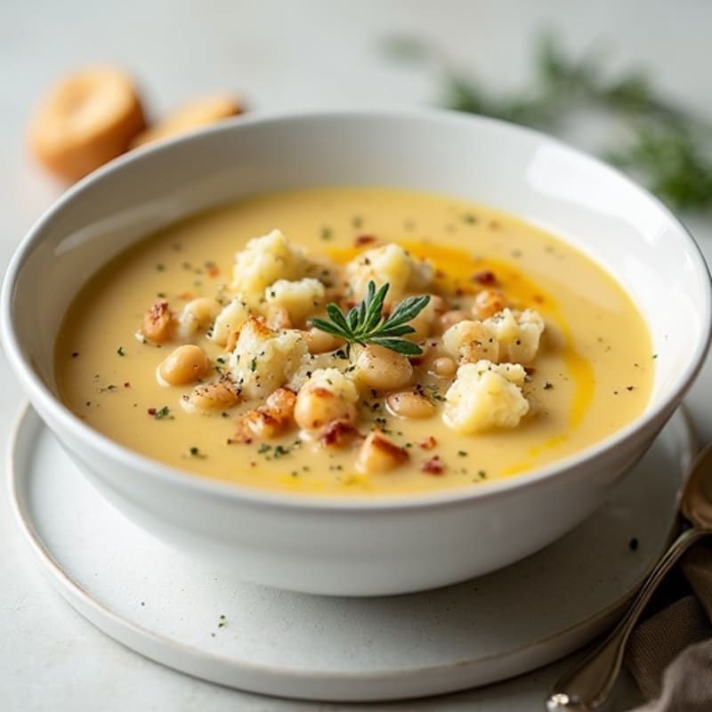 Creamy Roasted Garlic Cauliflower Potato Soup