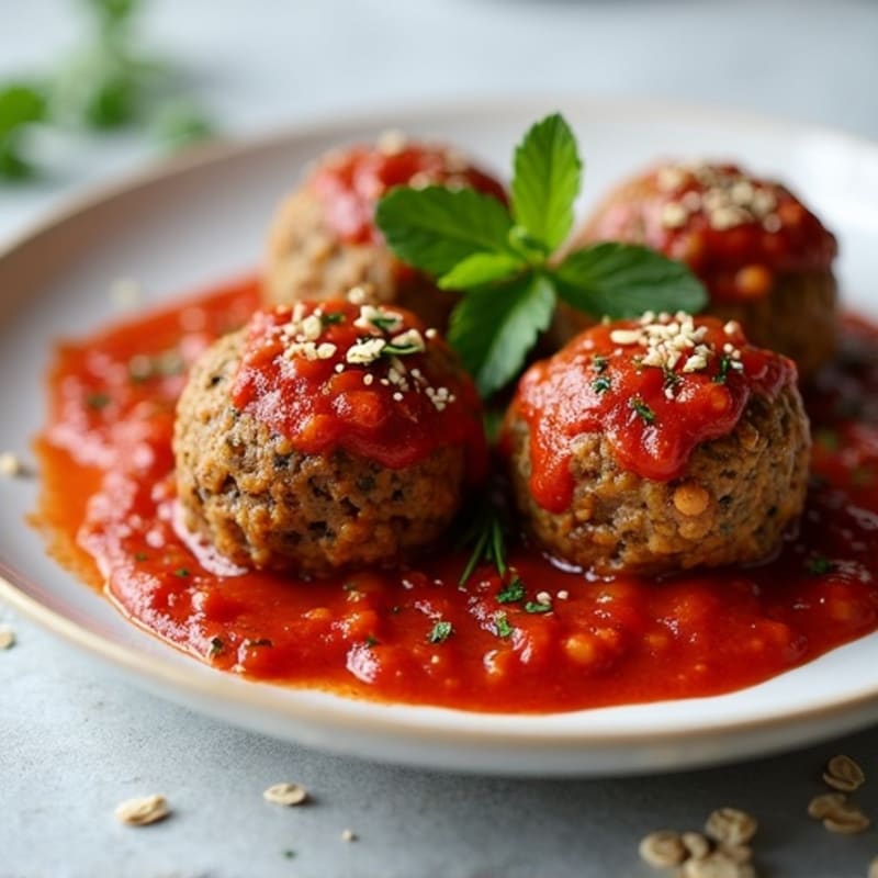 Hearty Lentil-Mushroom Meatballs with Marinara