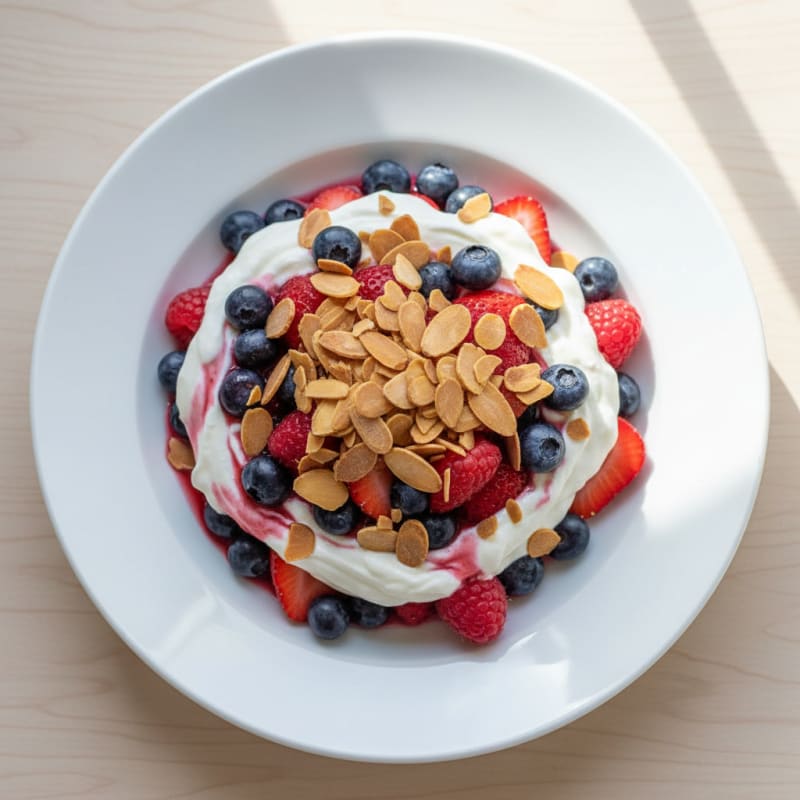 Greek Yogurt Protein Parfait with Mixed Berries