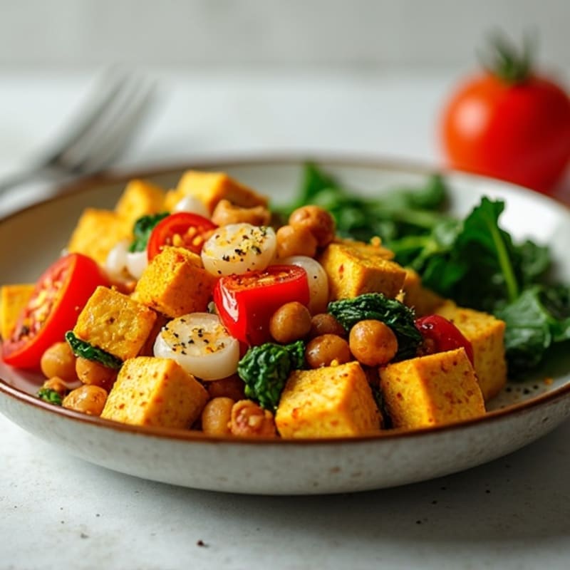 Savory Tofu Scramble with Roasted Vegetables