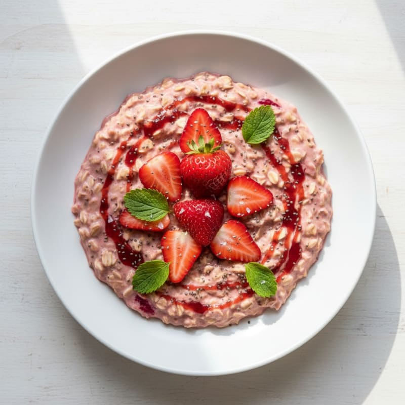Creamy Strawberry Shortcake Overnight Oats
