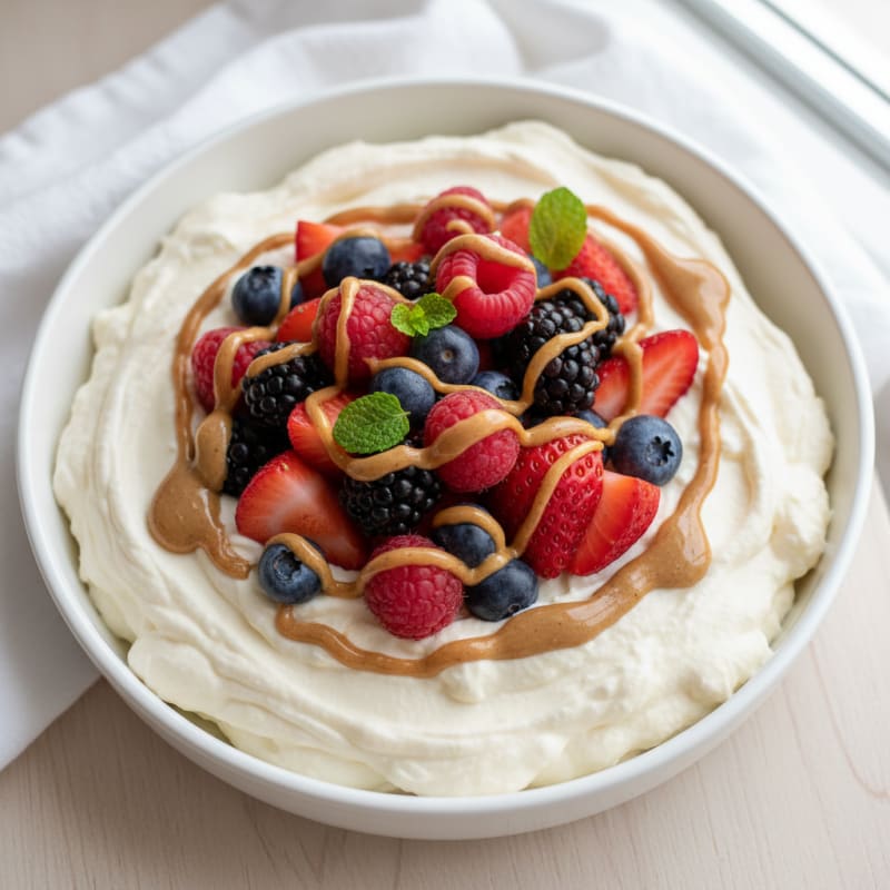 Silky Greek Yogurt Protein Mousse with Mixed Berries