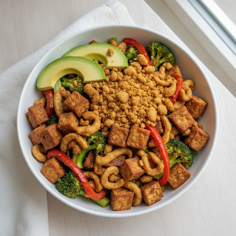 Sauteed Tempeh and Pea Protein Power Bowl