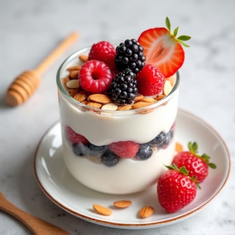 Greek Yogurt Parfait with Berries and Almonds