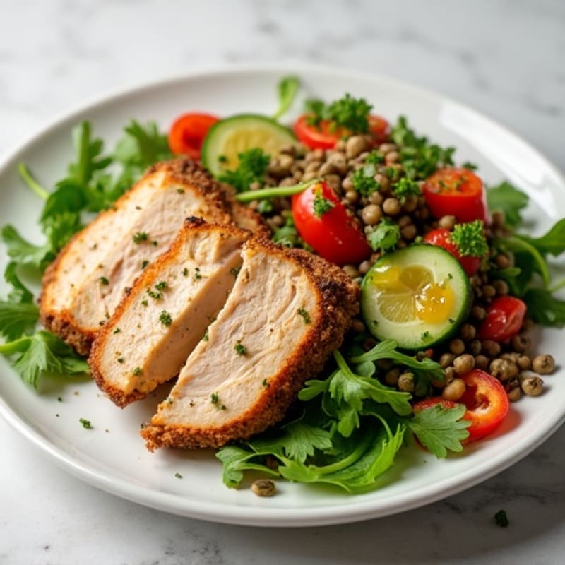 Grilled Turkey Breast with Lentil Salad