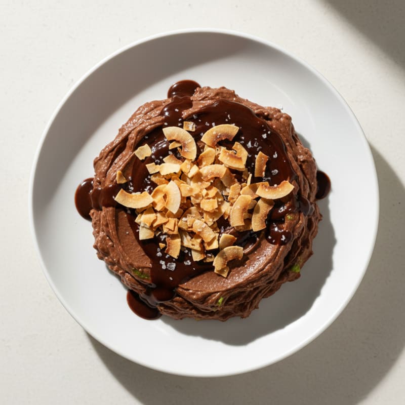 Silky Chocolate Protein Pudding with Toasted Coconut