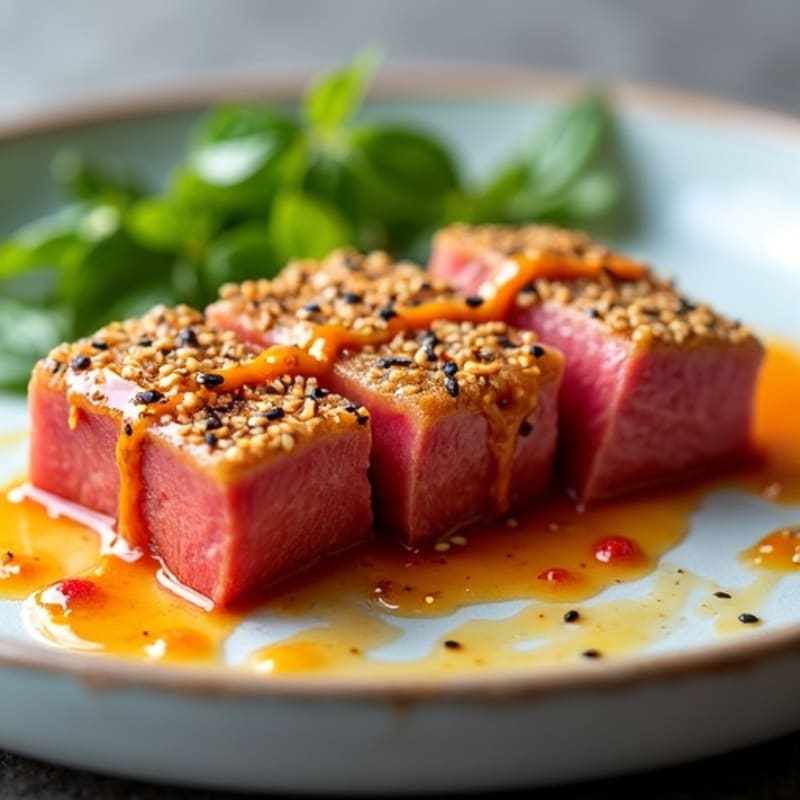 Sesame-Crusted Seared Tuna with Spicy Citrus Sauce
