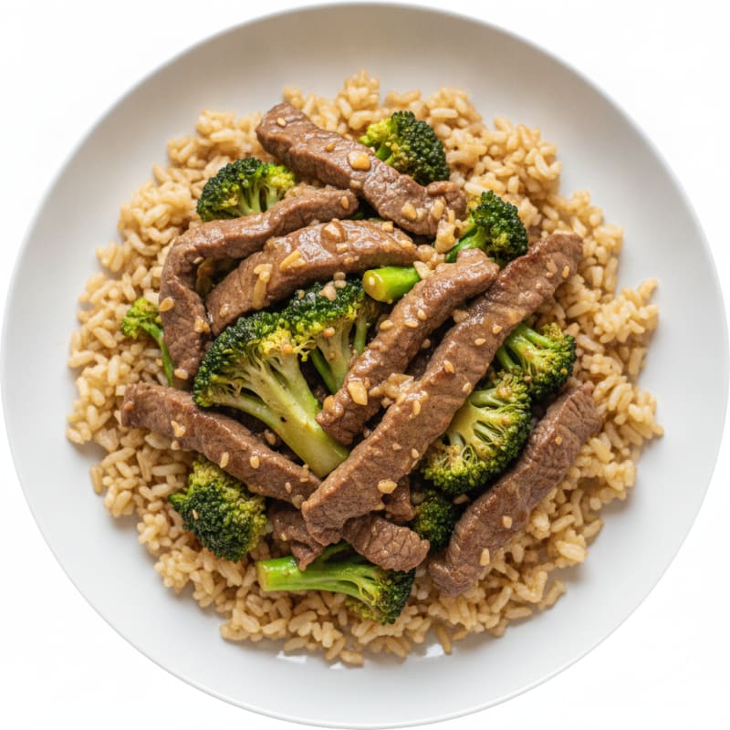 Lean Beef Stir-Fry with Brown Rice and Broccoli