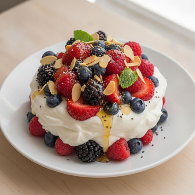 Greek Yogurt Protein Parfait with Mixed Berries
